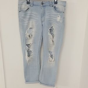 Forever 21+ distressed boyfriend fit denim